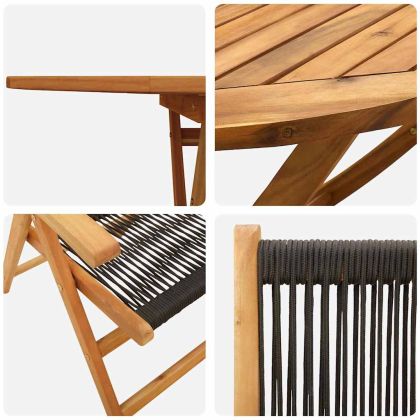 Комплект за хранене в градината 7 pcs Черно