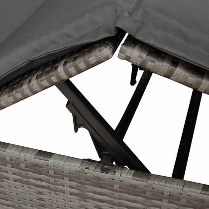 Двойно шезлонг С завеси Сив 205 x 129 x 200 см полиратан