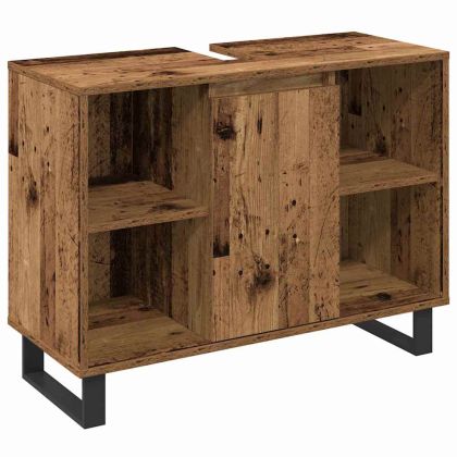 Комплект мебели за баня с рафт 3 pcs Кафяво Инженерно дърво