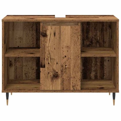 Комплект мебели за баня 3 pcs Старо дърво Инженерно дърво