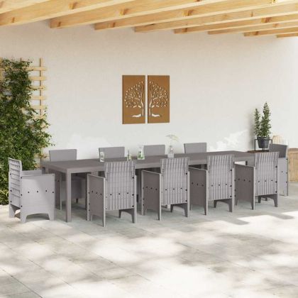 Градинска маса Светлосиво 350 x 100 x 74 см полиратан