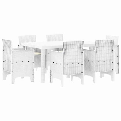 Комплект за хранене в градината 7 pcs Бяло Ратан Polt