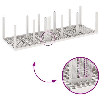 Комплект за хранене в градината 13 pcs Бял и Светло сив