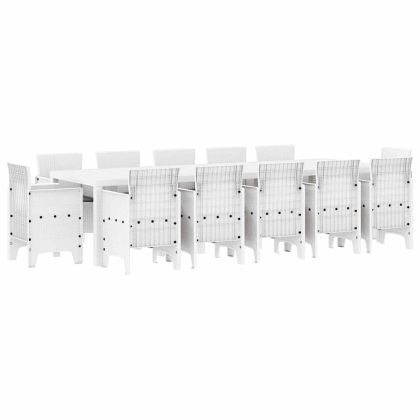 Комплект за хранене в градината с възглавница 13 pcs Бяло