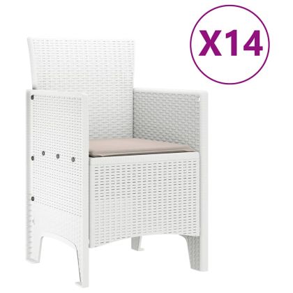 Комплект за хранене в градината 15 pcs Бяло Ратан Polt