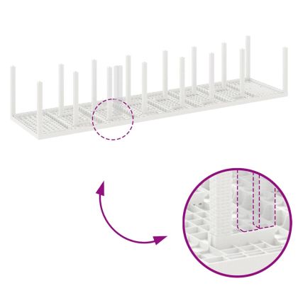 Градински комплект за хранене с възглавници 17 pcs Бяло ПП