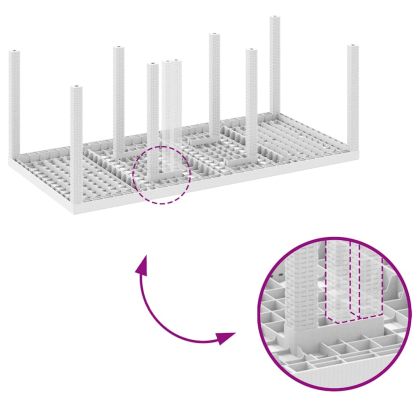 Комплект за хранене в градината 7 pcs Бяло Полипропилен