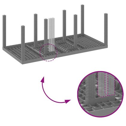 Комплект за хранене в градината 7 pcs Светлосиво Полипропилен
