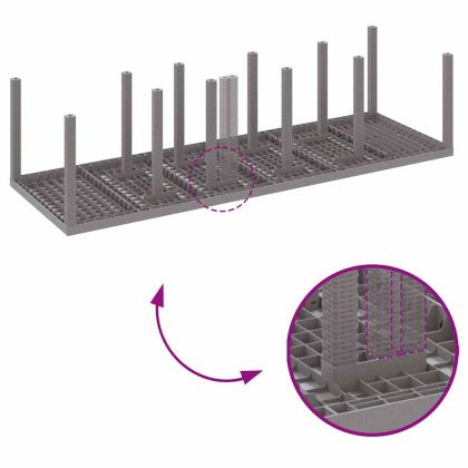 Комплект за хранене в градината 11 pcs Светлосиво Полиратан