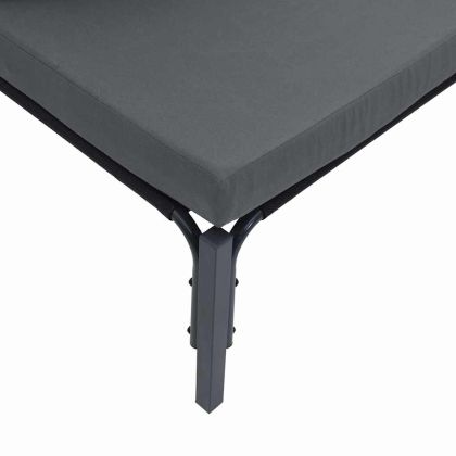 Градински Софа Комплект с възглавница 13 pcs Черно Стомана