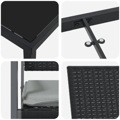 Комплект за хранене в градината 5 pcs Черен и Светло Сив