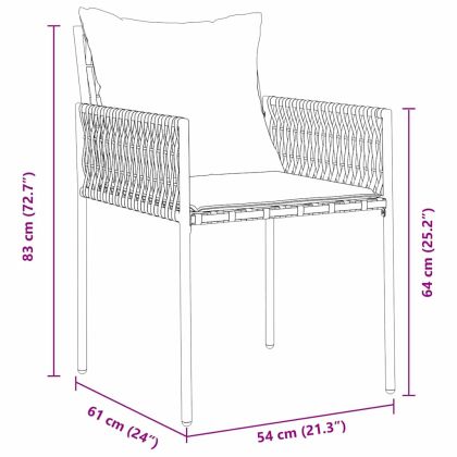 Комплект за хранене в градината 5 pcs Кафяв и черен ПЕ ратан