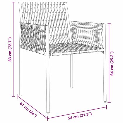 Комплект за хранене в градината 5 pcs Черен и Сив ПЕ ратан