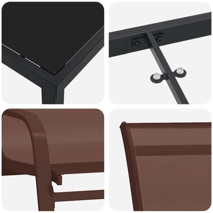 Комплект за хранене в градината 5 pcs Кафяв и черен