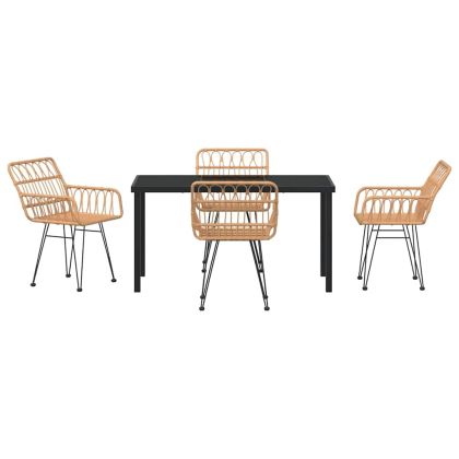 Комплект за хранене в градината 5 pcs Кафяво