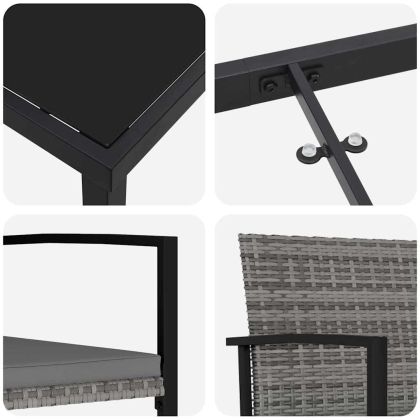 Комплект за хранене в градината 5 pcs Сив