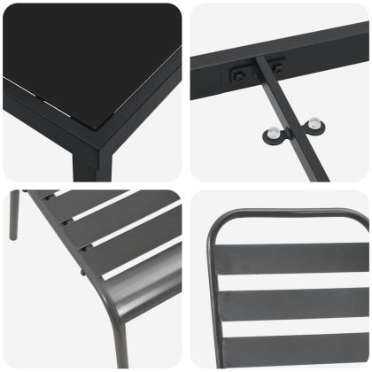 Комплект за хранене в градината 5 pcs Антрацит