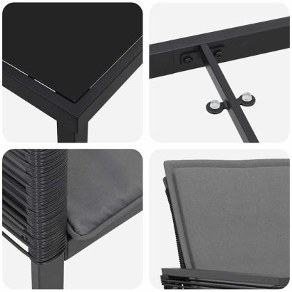 Комплект за хранене в градината 5 pcs Черно