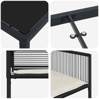 Комплект за хранене в градината 5 pcs Черно