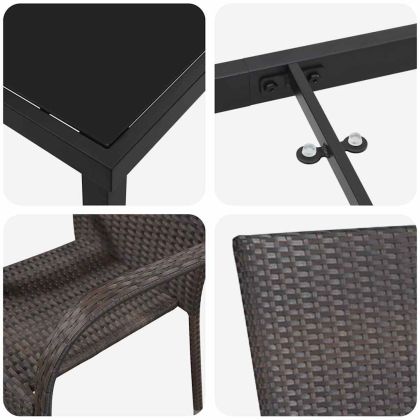 Комплект за хранене в градината 5 pcs Кафяво