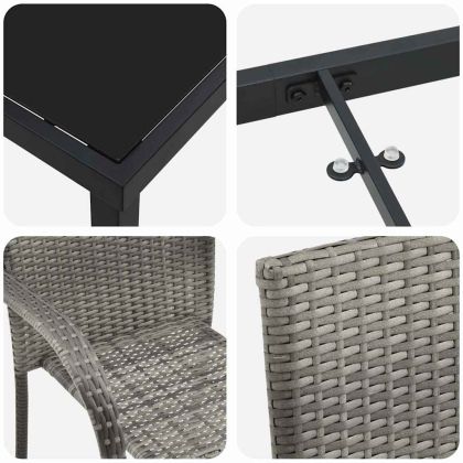 Комплект за хранене в градината 5 pcs Сив