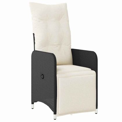 Комплект за хранене в градината 5 pcs Черно полиратан