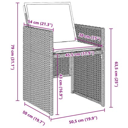 Комплект за хранене в градината 5 pcs Светлосиво полиратан