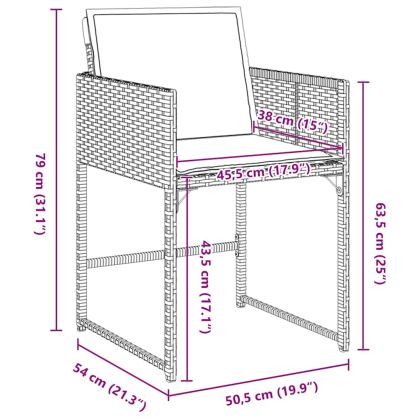 Комплект за хранене в градината 5 pcs Черно полиратан