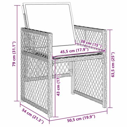 Комплект за хранене в градината 5 pcs Светлосиво полиратан