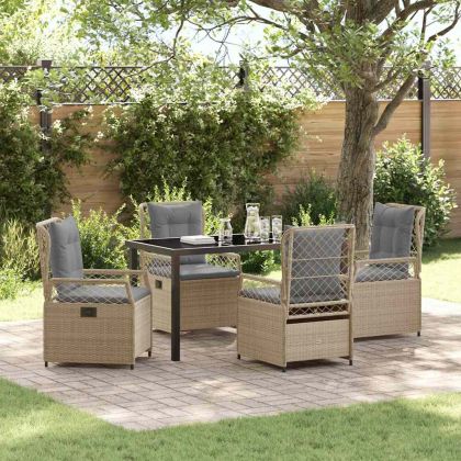 Комплект за хранене в градината 5 pcs Бежов и Светло Сив