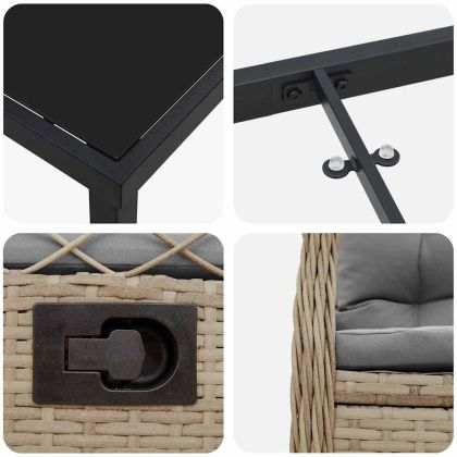 Комплект за хранене в градината 5 pcs Бежов и Светло Сив