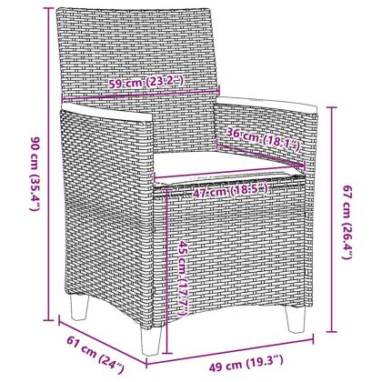 Комплект за хранене в градината 5 pcs Черно полиратан