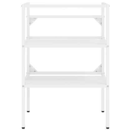 Рамка за мивка за баня, бяла, 59x38x83 см, желязо