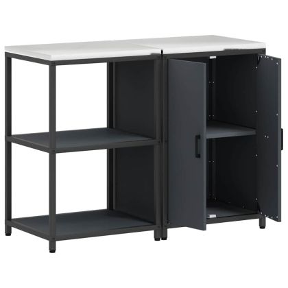 Комплект за кухненско съхранение с рафт с врата 2 pcs Антрацит