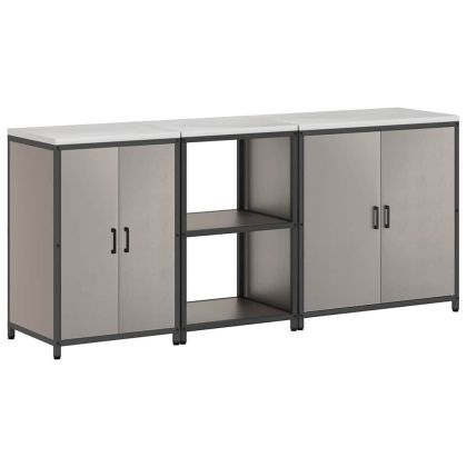 Комплект за кухненско съхранение с рафт с врата 3 pcs Ръждясало