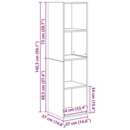 Комплект ТВ шкаф 4 pcs Черния дъб Инженерно дърво