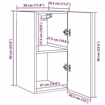 Комплект ТВ шкаф 7 pcs Черния дъб 30,5 x 30 x 60 см