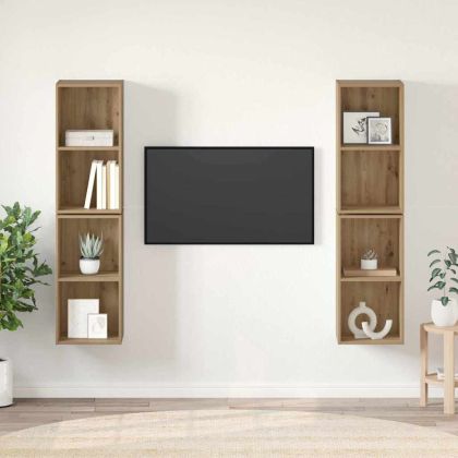 Комплект ТВ шкаф 4 pcs Дъб 37 x 37 x 72 см Инженерно дърво