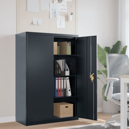 Шкаф за папки антрацит 90x40x140 см стомана