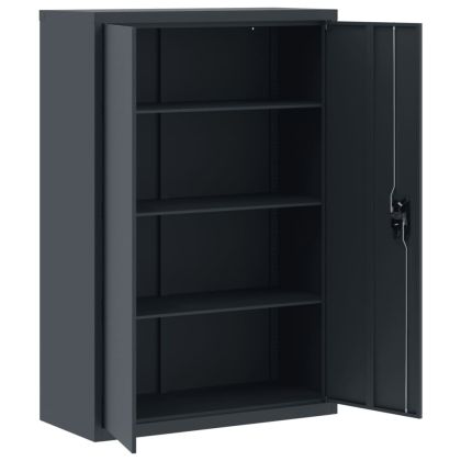 Шкаф за папки антрацит 90x40x140 см стомана