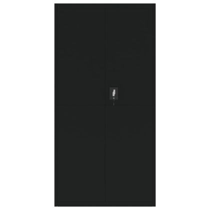 Шкаф за папки черен 90x40x180 см стомана