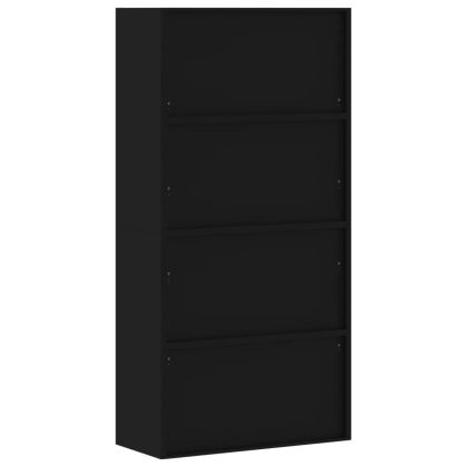 Шкаф за папки черен 90x40x180 см стомана