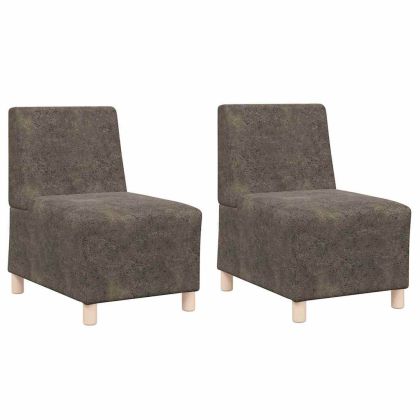 Модулен диван без ръкави 2 pcs Тъмен сив 55 x 74 x 82 см