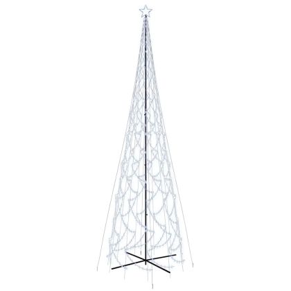 Коледна елха конус, студено бяло, 3000 LED, 230x800 см