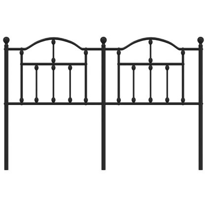 Метална резервна табла за легло, черна, 135 см