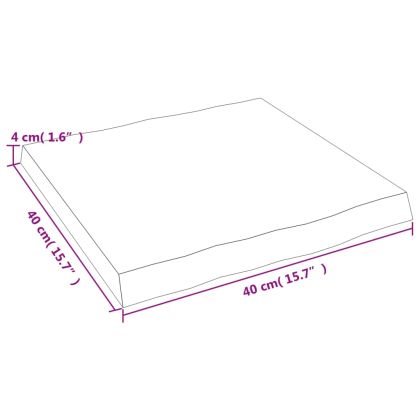 Плот за маса светлокафяв 40x40x(2-4) см обработен масивен дъб