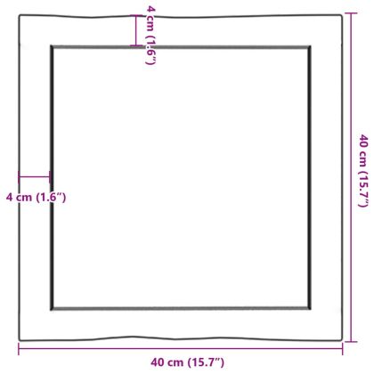 Плот за маса светлокафяв 40x40x(2-4) см обработен масивен дъб