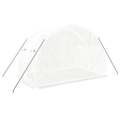 Оранжерия със стоманена рамка бяла 6 м² 3x2x2 м
