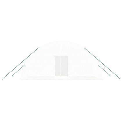 Оранжерия със стоманена рамка бяла 12 м² 6x2x2,85 м