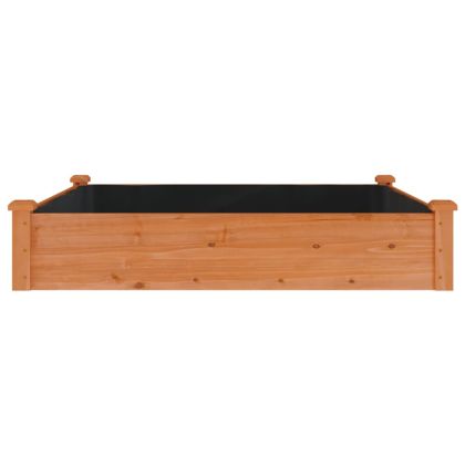 Градинска повдигната леха с вложка кафяв 120x120x25см ела масив